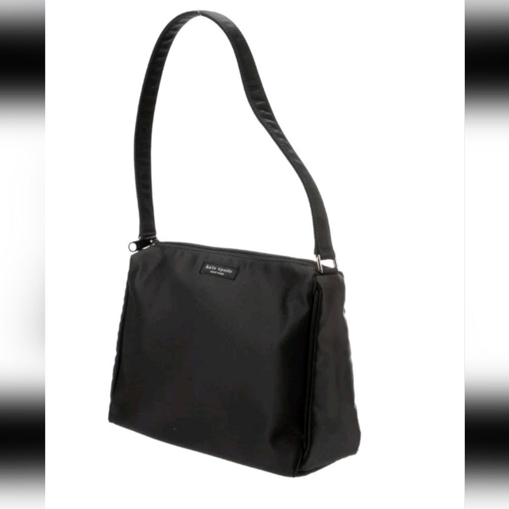 Kate Spade Black Vintage Y2K Nylon Square Structured Handbag